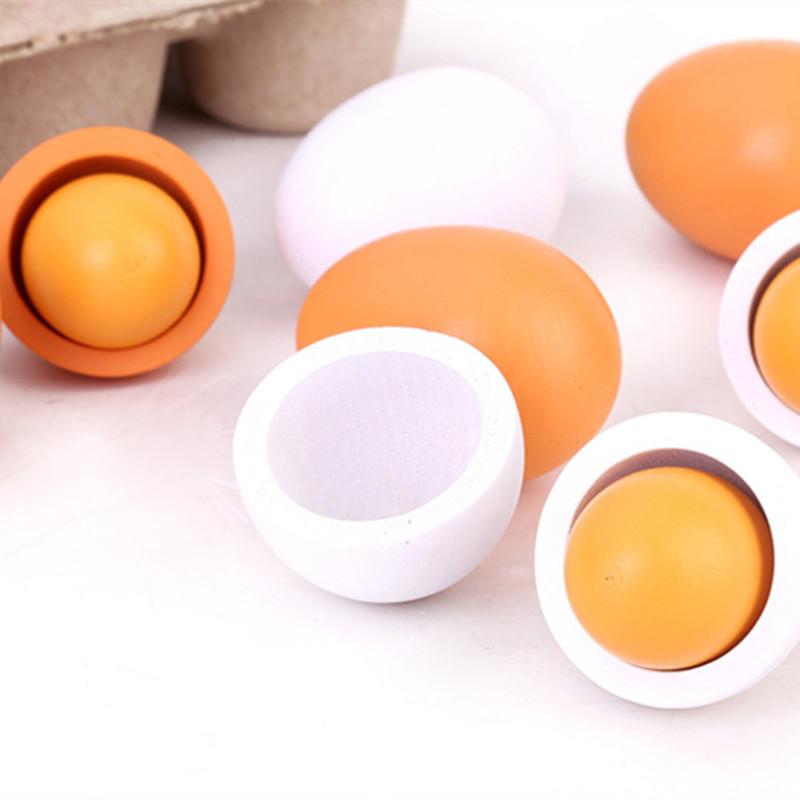 Baby Food Egg - 6 шт., кухонный деревянный набор искусственных